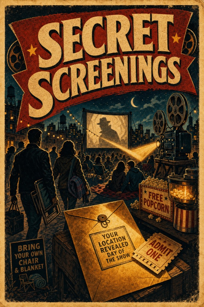 Cinematic Picks secret screenings poster.